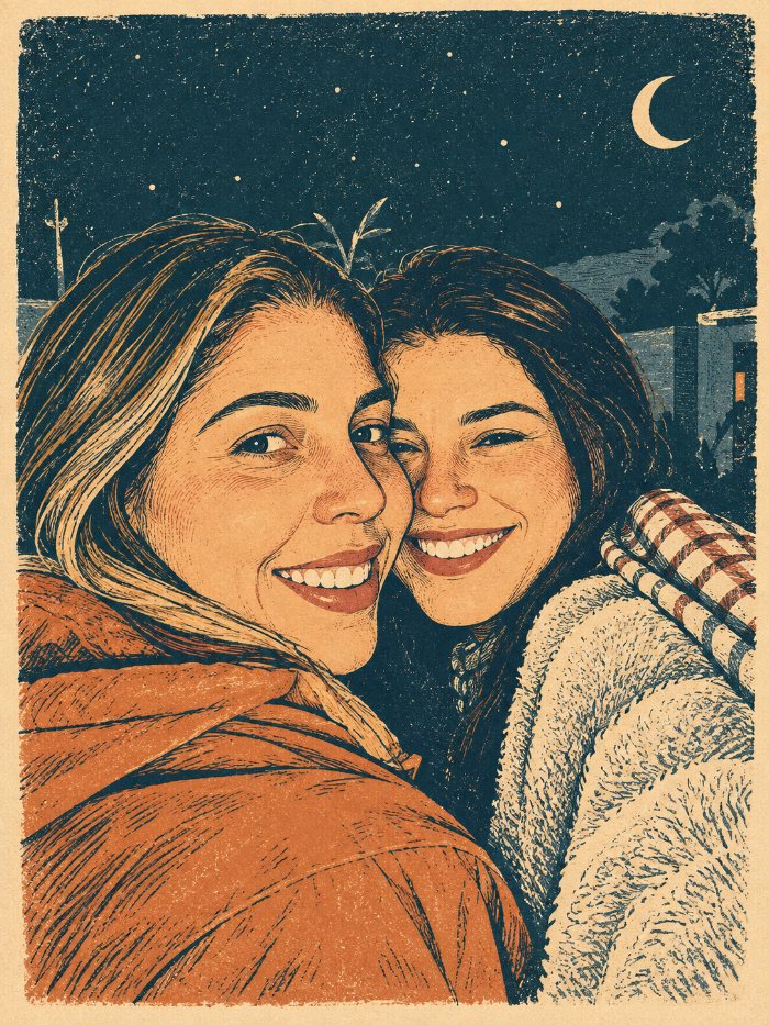 As duas no frio